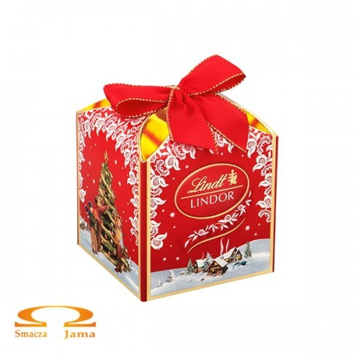 Lindt Bombonierka Lindor Świąteczne Pudełko - Kostka 125g BC24-23470