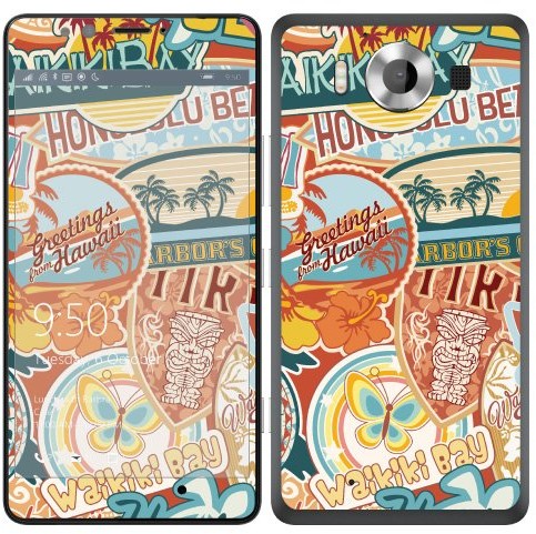 Royal Sticker Royal Wandtattoo RS. 124437 samoprzylepna do Microsoft Lumia 950, wzór Hawaii Patchwork RS.124437