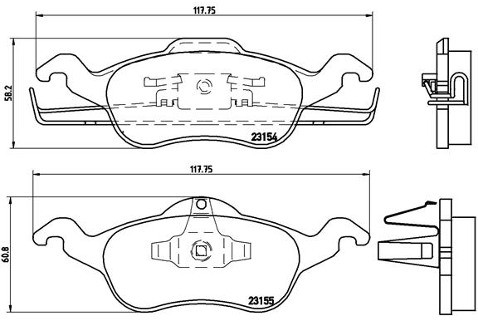 BREMBO Zestaw klocków hamulcowych, hamulce tarczowe P 24 046