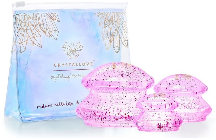 Opinie o Crystallove Bańki silikonowe do masażu ciała z brokatem rose 1 szt
