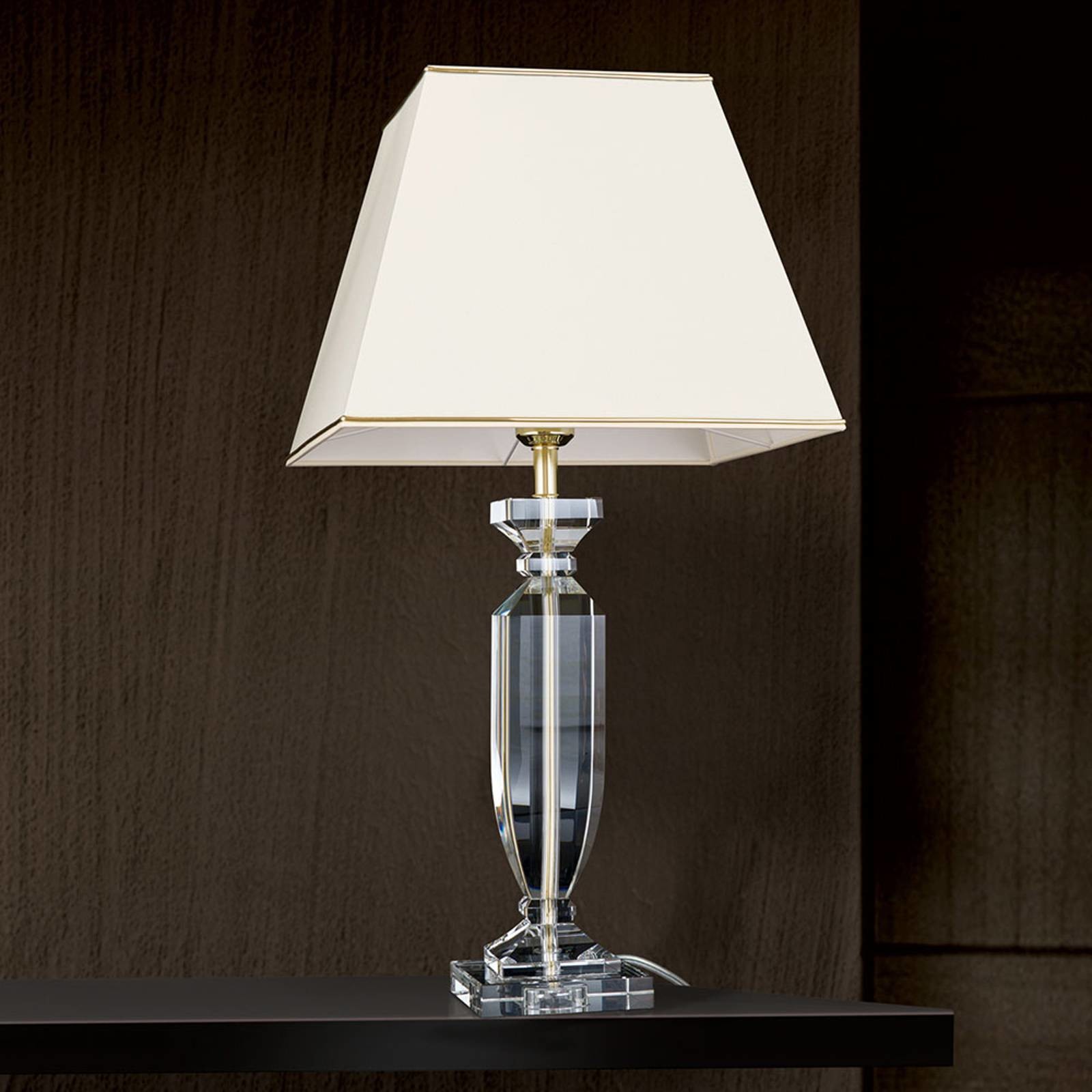 Orion Lampa stołowa Pokal z kryształem złota/kremowa