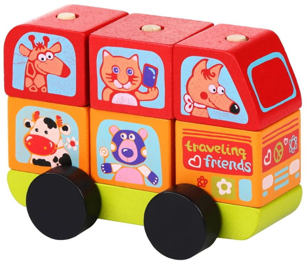 CUBIKA zabawka 13197 Minibus wesołe zwierzaki