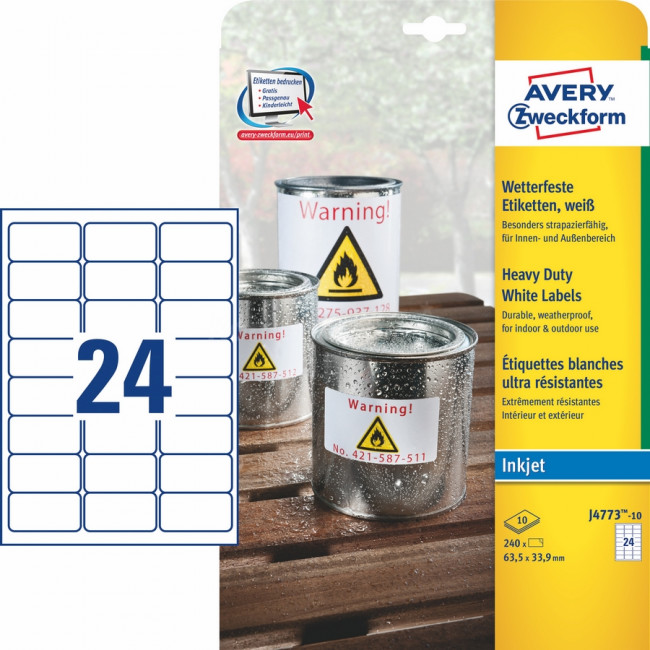 Avery Zweckform Zweckform Heavy Duty A4 210 x 148mm (J4773-10)