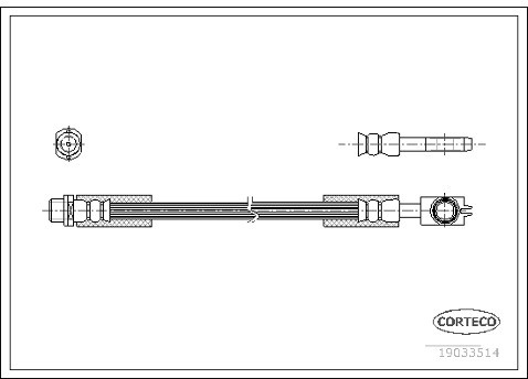 Corteco Przewód hamulcowy elastyczny 19033514