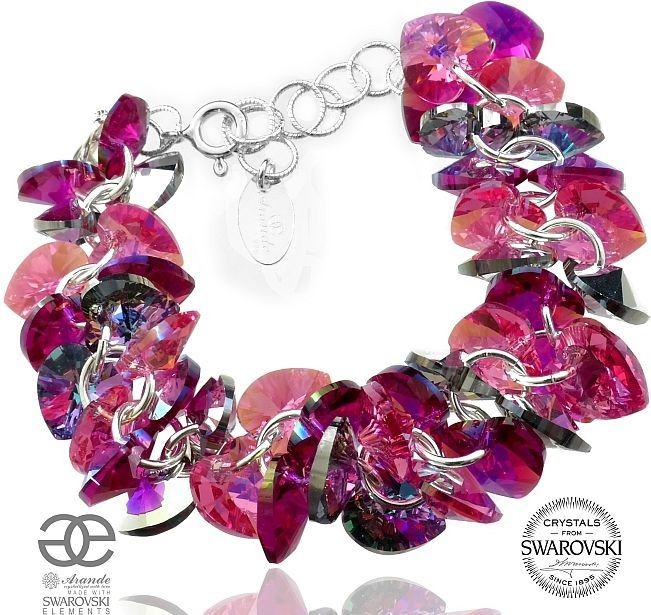 Swarovski Arande ozdobna bransoletka AMETHYST NAWI SREBRO 700602