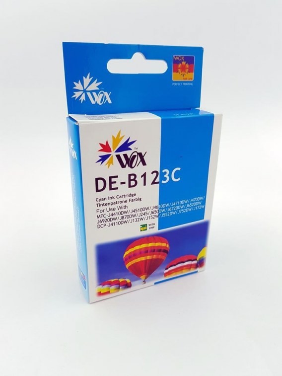 THI Tusz Cyan Brother LC 123C tusze zamiennik LC123C WOX-B123CN
