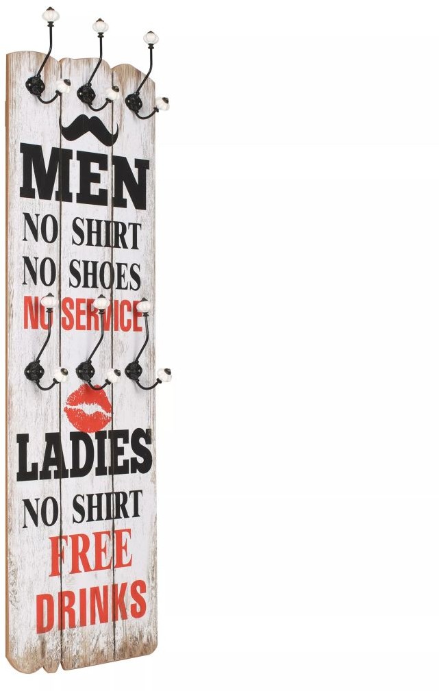 vidaXL Wieszak naścienny na okrycia wierzchnie, 120x40 cm, MEN LADIES