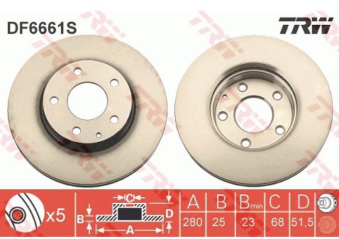TRW Tarcza hamulcowa DF6661S