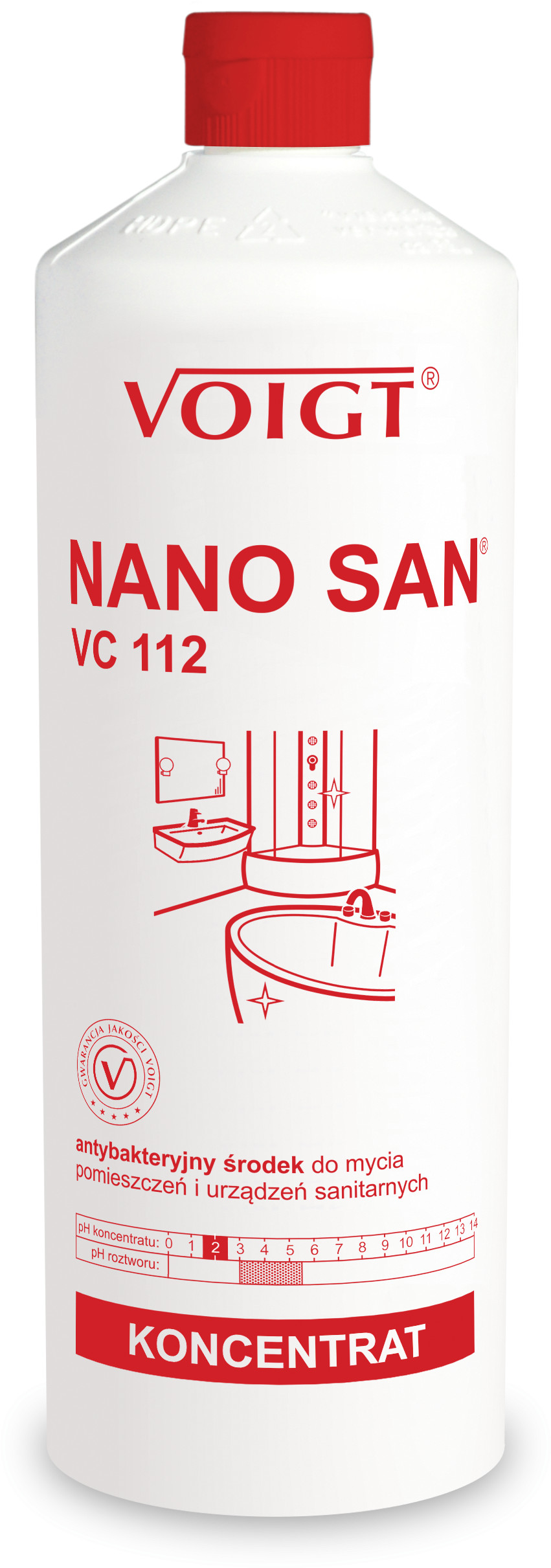 Voigt VC 112 1l. NANO SAN antybakteryjne do sanitariatów pH 2 VC 112 1l. NANO SAN