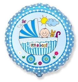 FLX Balon foliowy Wózek niebieski 46 cm 1 szt 401578