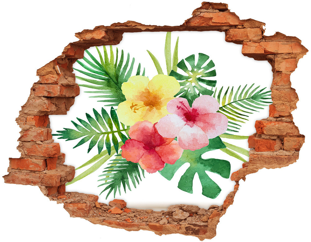 Wallmuralia.pl Samoprzylepna dziura naklejka Hawajskie kwiaty