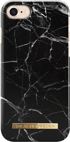IDEAL FASHION CASE ETUI OBUDOWA IPHONE 8 / 7 / 6S / 6 (BLACK MARBLE) IDFCA16-I7-21