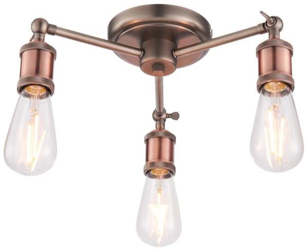 Endon Sufitowa LAMPA rustykalna HAL 76124 Endon metalowa OPRAWA regulowany PLAFON pająk spider miedź cyna 76124