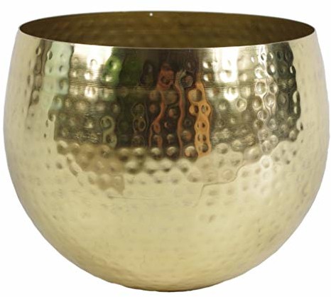 Blumfeldt Duża metalowa 22 x 18 cm, mosiądz młotkowany, kolor złoty, prosta krawędź, 22 x 18 cm
