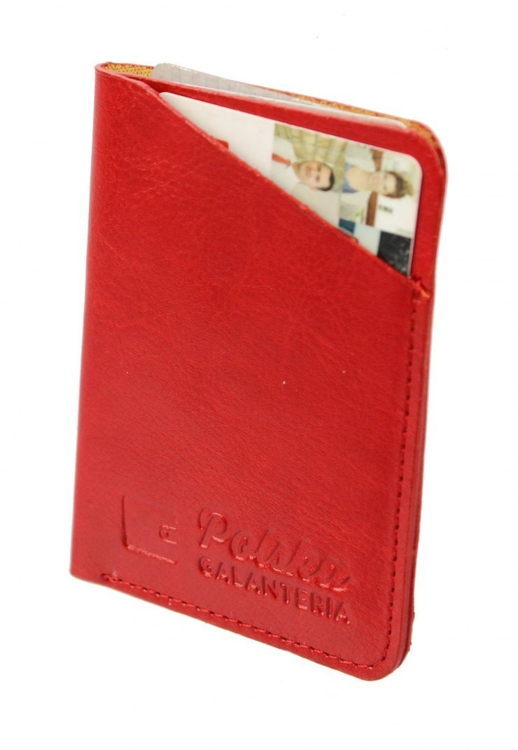 PolskaGalanteria.pl Etui Na Karty Dokumenty PolskaGalanteria Małe Skóra Naturalna Pionowe EK-1 CZERWONE