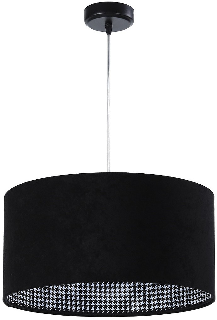 Koncept BPSKONCEPT Lampa wisząca welurowa czarny tkanina pcv Ragini 40 BPS 010-001-40CM