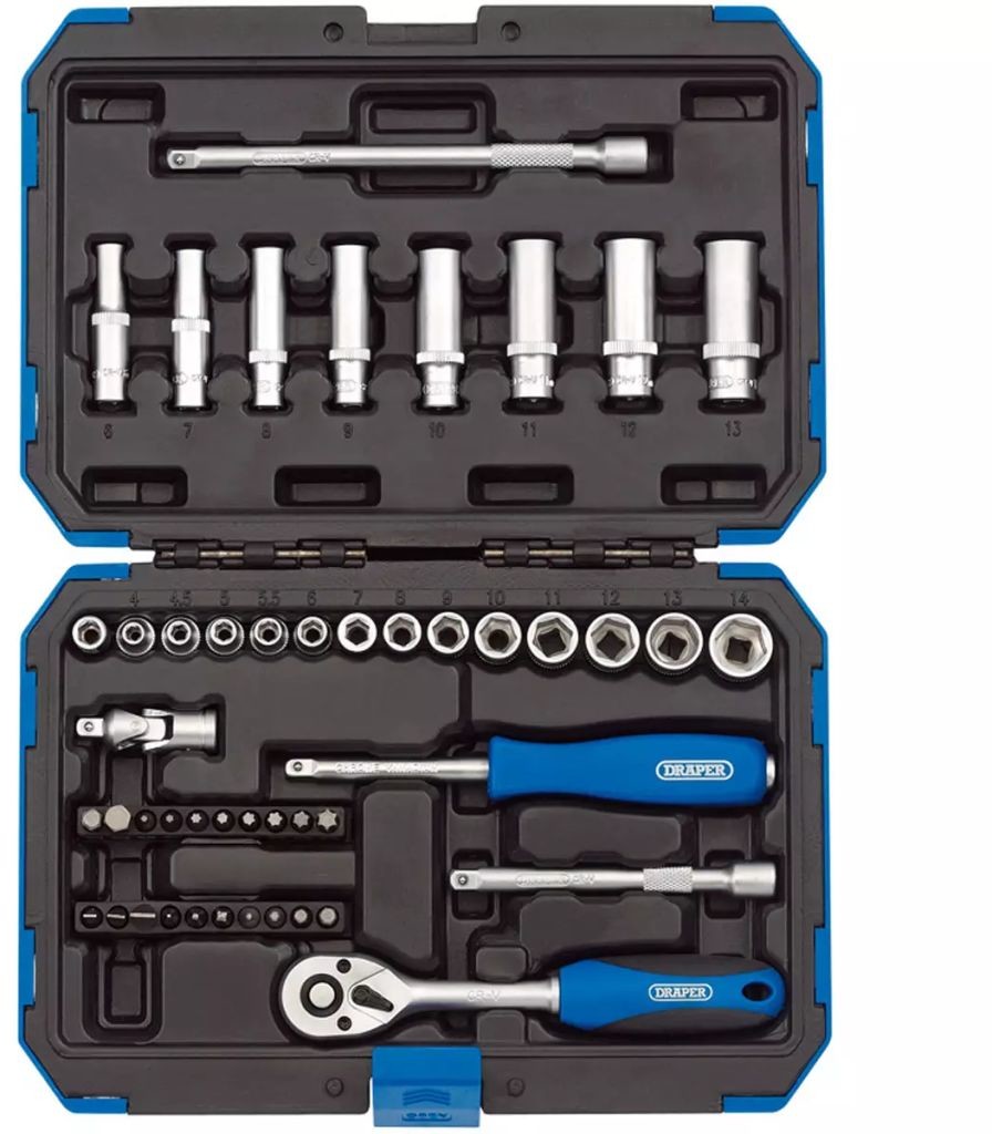 DRAPER Tools 47-częściowy zestaw nasadek metrycznych 1/4