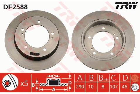 TRW Tarcza hamulcowa DF2588