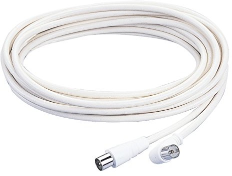 Polypool Poly Pool PP0622 - kabel koncentryczny (F Plug, F Plug, zagięty, prosty, 5 m, biały) PP0622S