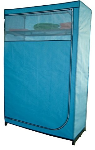 MSV 265 szafa na ubrania, polipropylenu/materiału, metalowe rury z włókniny, 116 x 50 x 178 cm, Blau/Schwarz 1604/265