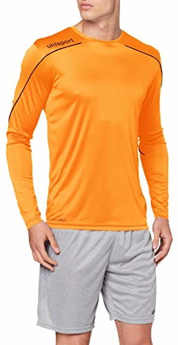 uhlsport Stream 22 koszulka męska z długim rękawem, fluorescencyjna pomarańczowa/czarna, XXL