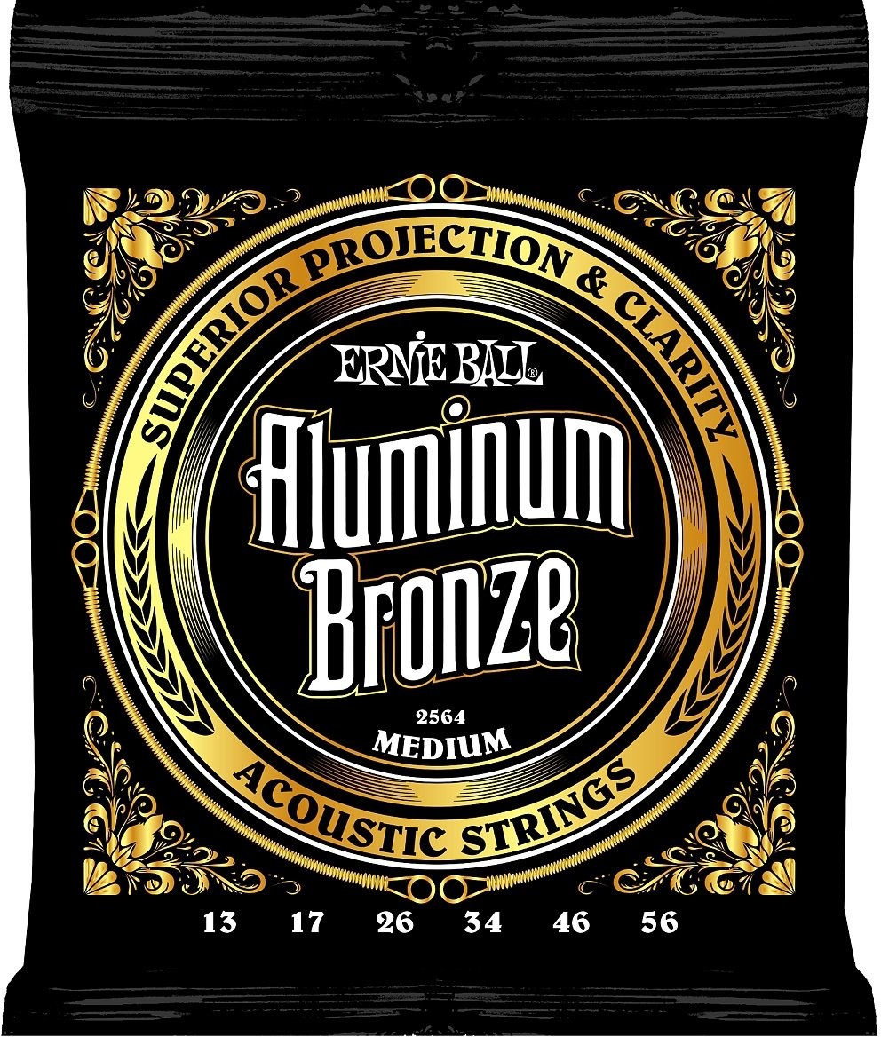 Ernie Ball średnie aluminiowe brązowe struny do gitary akustycznej - 13-56 Gauge P02564