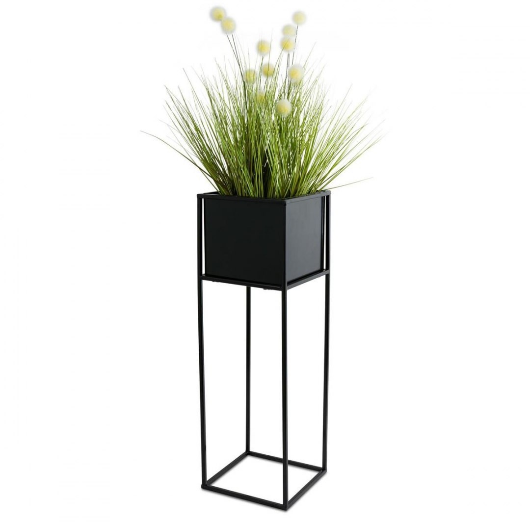Nowoczesny kwietnik stojak czarny 70 cm 10-1590/70/