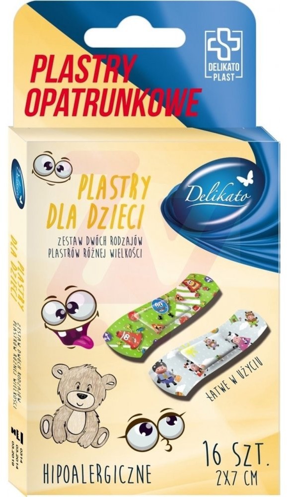 Delko DelikatoPlast hipoalergiczne plastry opatrunkowe dla dzieci 16 szt