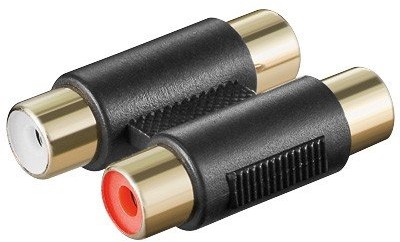 Wentronic Adapter kontakty 2 X cinch Kupplung złota na 2 X cinch 1 szt. czarny 12419-GB