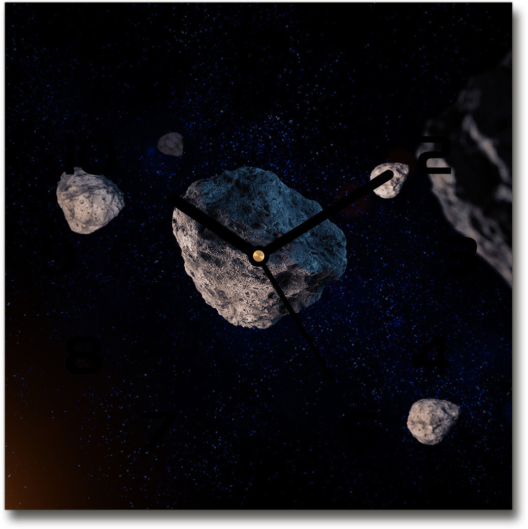 Zegar ścienny szklany kwadratowy Meteory