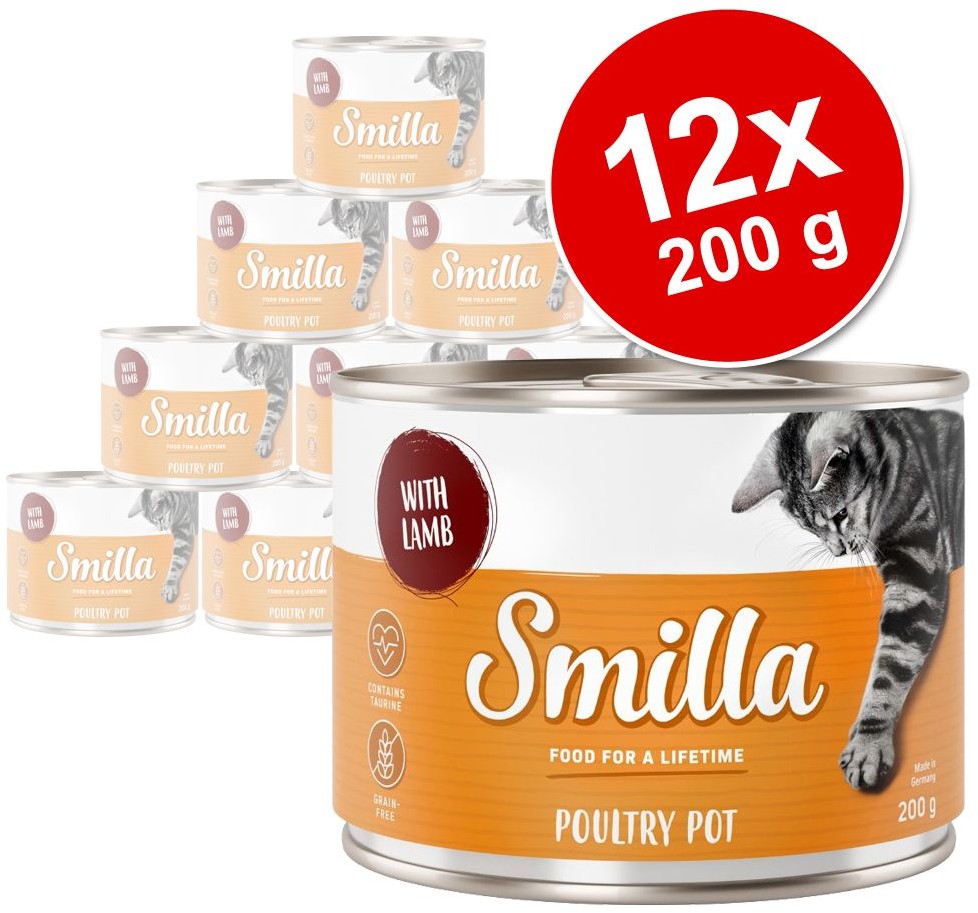 Smilla Puszki z drobiem 12 x 200 g Delikatny drób z wołowiną