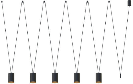 Nowodvorski Lampa wisząca nad wyspę MORE TONE V regulowana 5x GU10 10W czarny złoty 7817