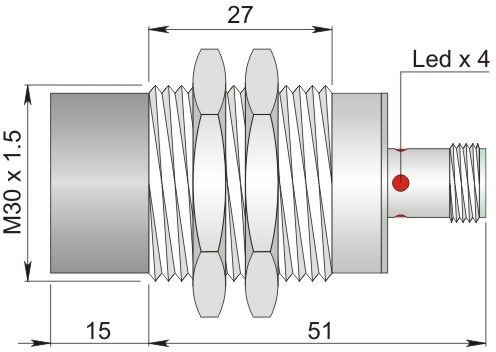ORNO indukcyjny 30 mm SI30SM-DCE20 PNP NC H S I30000477