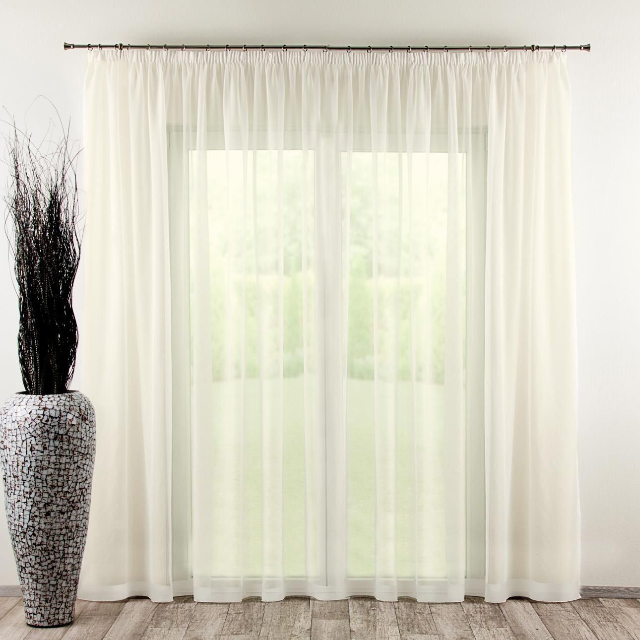 Dekoria Firana woalowa prosta na taśmie ecru 300x260cm Woale 1365-900-01