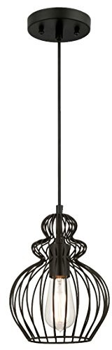 Westinghouse 6103440 lampa wisząca, a + + to E, metalowa, czarna matowa, 19.812 x 19.812 x 155.27 cm 6103440