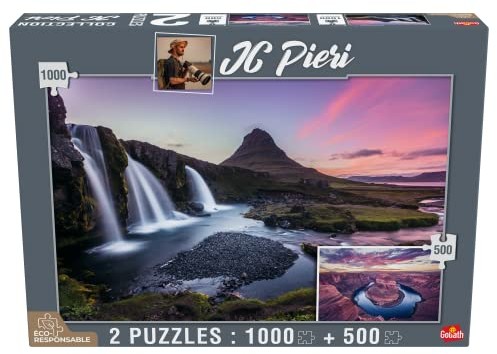 Goliath Puzzle - Kolekcja JC Pieri - Kirkjuffellsfoss (Islandia) i Horseshoe Bend (USA) - 1000 i 500 sztuk - Od 7 lat 923183.004