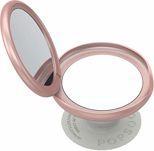 PopSockets Lusterko PopSockets PopGrip Mirror - Rozkładany uchwyt i podstawka do telefonów oraz tabletów z wbudowanymi dwoma lusterkami oraz wymiennymi krążkami PopTops - Iridescent Pebbled Blush 802889
