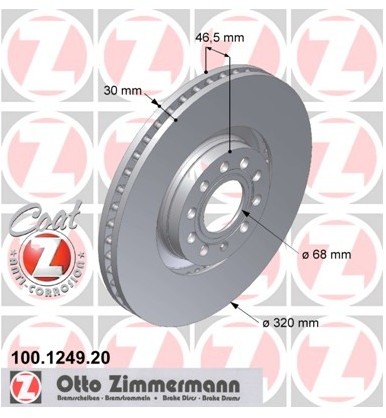 Zimmermann Tarcza hamulcowa 100.1249.20