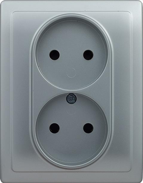 KOS Elektro System Vena aluminium gniazdo podwójne kos_514035