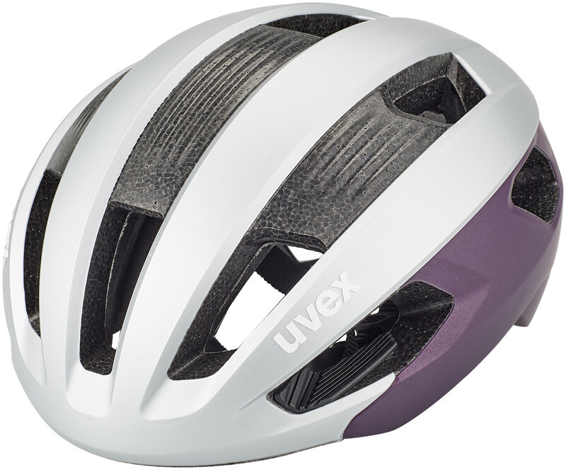 UVEX Rise CC WE Helmet Women, srebrny/fioletowy 56-59cm 2022 Kaski szosowe S4100340217