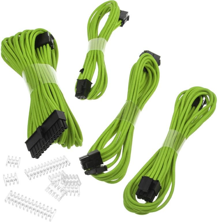 Phanteks Zestaw kabli zasilających 24-pin/4+4-pin/2x 6+2-pin5 m zielony PH-CB-CM (PH-CB-CMBO_GR)