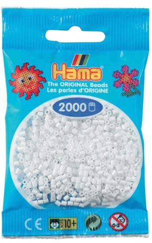 Hama Perły 501-01 - mini perły, 2000 sztuk białe