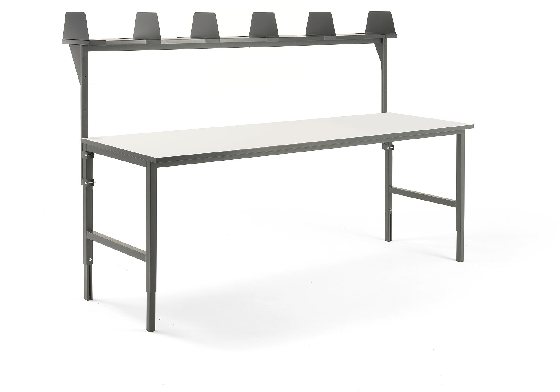AJ Produkty Kompletny stół roboczy z kółkami 2400x750 mm, górna półka