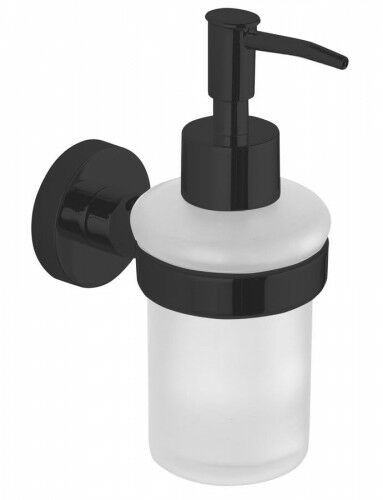 Aqualine Dozownik mydła 150ml szkło mleczne, czarny SAMBA SH/SB219
