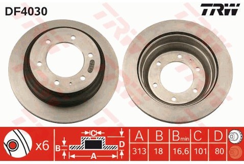 TRW Tarcza hamulcowa DF4030