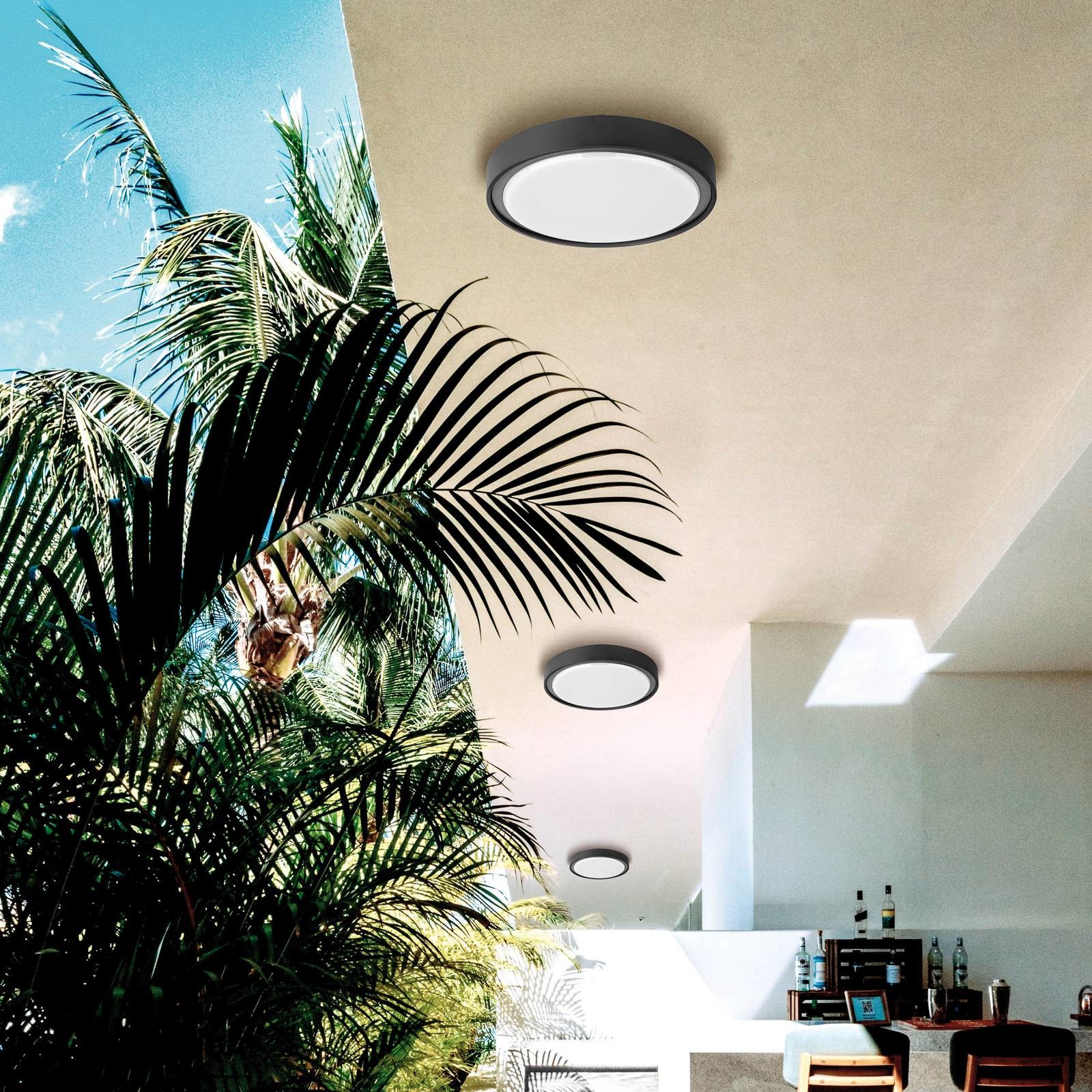 Viokef Zewnętrzna lampa sufitowa LED Anabella ciemnoszara