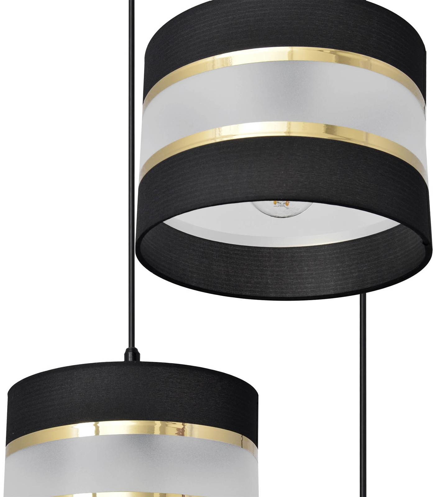 Euluna Lampa wisząca Helen okrągła czarno-złota 3-pkt.