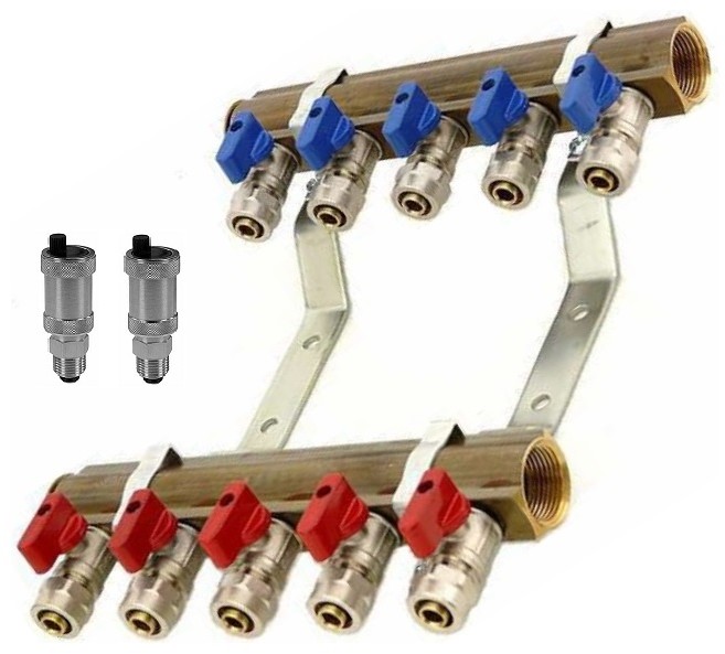 Rozdzielacz 8 + Zaworki 1/2x16 Pex + Odp. Automat.