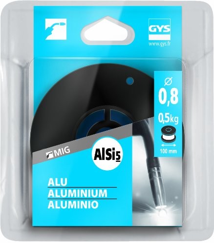GYS massivdrahtrolle Alu alsi 5, średnica 100 MM, 0,5 kg, średnica 0,8 MM 086685