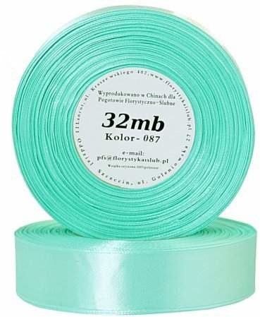 Wstążka satynowa 25mm/32mb miętowy